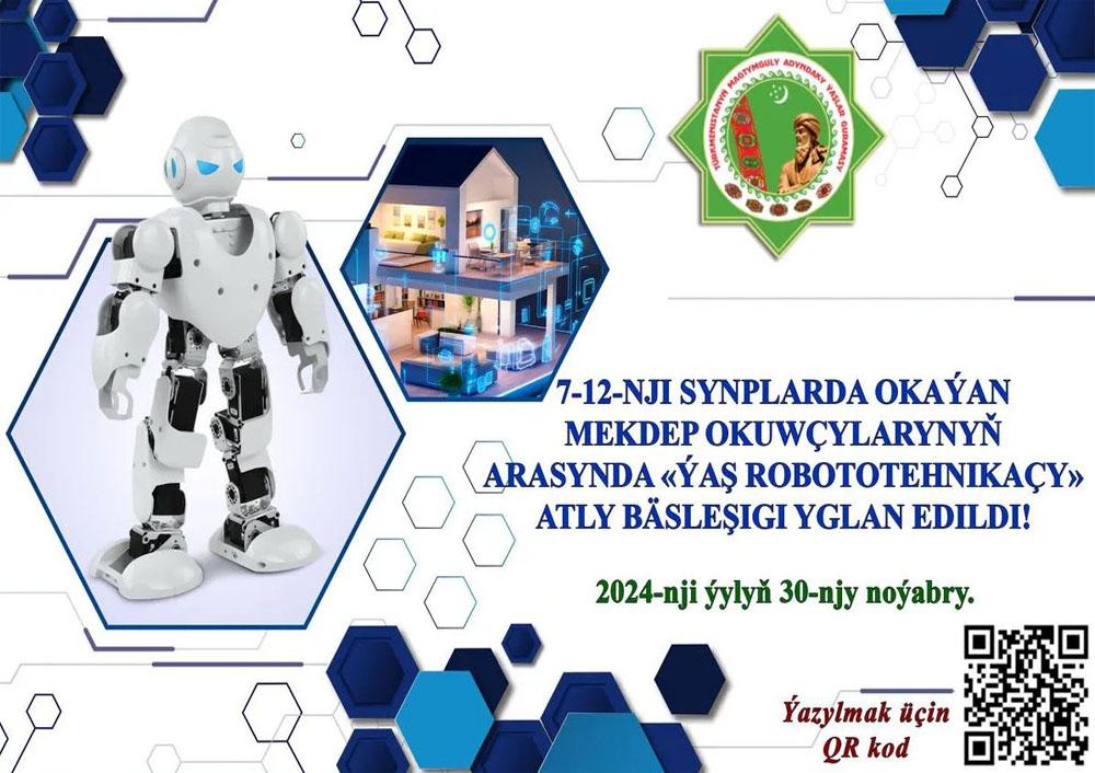 Türkmenistanda ýaş robototehnikçileriň bäsleşigi geçiriler
